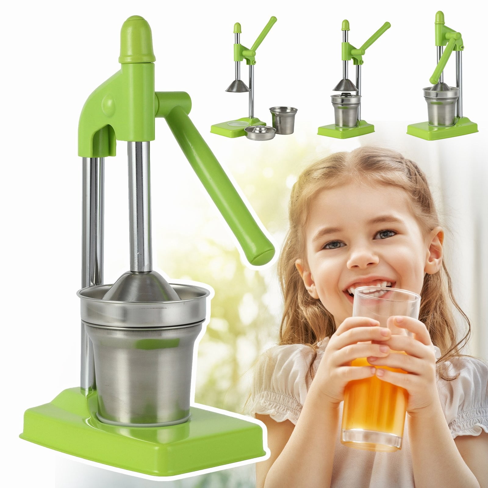 Centrifugal Juicer, Fdelink Stainless Steel Juicer Extra Large Commercial Grade Manual Hand Countertop Squeezer for Fresh Orange Juice