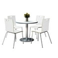 thumbnail image 1 of 36 in. Round Table with Round Silver Base, Crisp Linen, 1 of 1