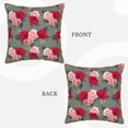 thumbnail image 3 of Fotbe Rose Flowers Pattern Velvet Decorative Throw Pillow Covers with Elegant Piping, Soft Plush Cushion Cover for Sofa, Bed, Car, Office-20"x20", 3 of 8