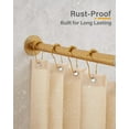 thumbnail image 6 of U Shaped Shower Curtain Rod Gold, [Both Sides: 23.6"-52", Middle: 30"-46"] Adjustable U Shape Outdoor Shower Rod No-Sagging Curtain Pole for Bathroom Bathtub with 12 Hooks & Ceiling Support, 6 of 18