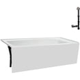 thumbnail image 6 of Streamline NAL-5480-PBR 60 in. x 30 in. Acrylic Left-Hand Drain Alcove Bathtub in Glossy White With External Drain in Polished Brass, 6 of 8