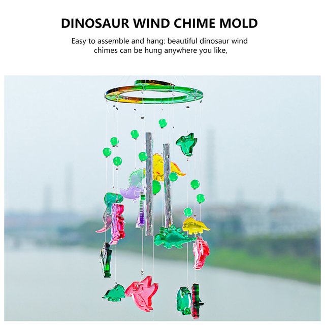Moldes de resina Dinosaur Wind Chimes Mold 72pcs Wind Bell Epoxy Mold - Blanco Wdftyju Para estrenar