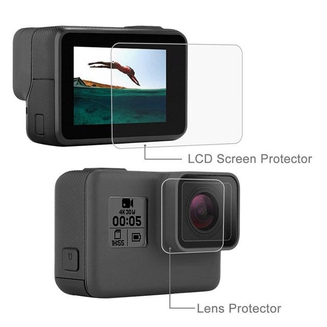 Estuche protector de vidrio templado Lente de cámara LCD Película PET para GoPro Hero5 6 7 Tmvgtek 2qr6ye5nl5mr7lv9