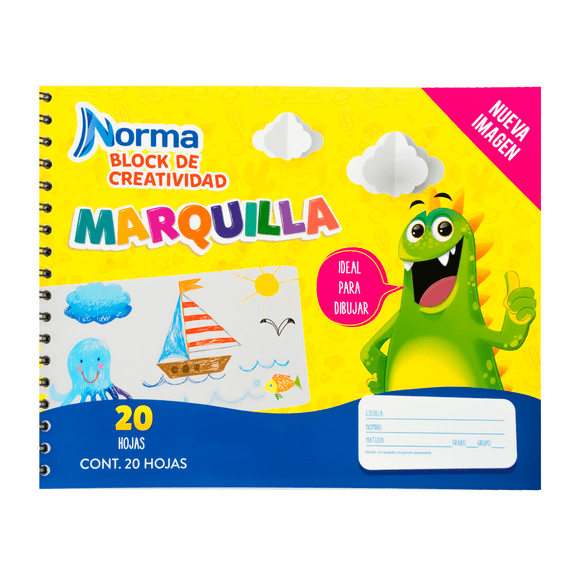 Block De Dibujo Marquilla Con Espiral Norma 20 Hojas