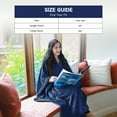 thumbnail image 4 of Catalonia Fleece Wearable Throws Blanket Poncho for Adult Women Men, Throws, 1.87 lbs, Navy, 4 of 8