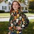 thumbnail image 3 of Uourmeti Leaf Cute Cats Print Oversize Hoodies Quarter Zip Up Sweatshirt Pullover Sweatshirts Plus Size Tunic Tops Style Loose Comfy Casual Size 9-10, 3 of 7