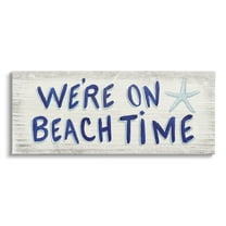 Stupell Industries On Beach Time Phrase Nature Painting Gallery Wrapped Canvas Print Wall Art, 30 x 13