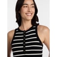 thumbnail image 4 of Time and Tru Women's Sleeveless Henley Midi Dress, Sizes XS-XXXL, 4 of 5