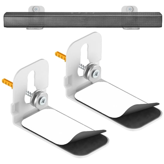 Universal Soundbar Wall Mount Bracket Heavy Dutys Metal for Home Theater Systems White Finish