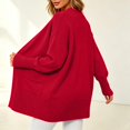 thumbnail image 7 of COMVALUE Women's Classic Cardigans Long Sleeve Open Front Casual Knit Cardigan Sweaters Coat Soft Outwear (Red, XL), 7 of 7