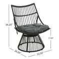 thumbnail image 4 of GDF Studio Apulia Outdoor Wicker 3 Piece Chat Set with Cushion, Grey, 4 of 9