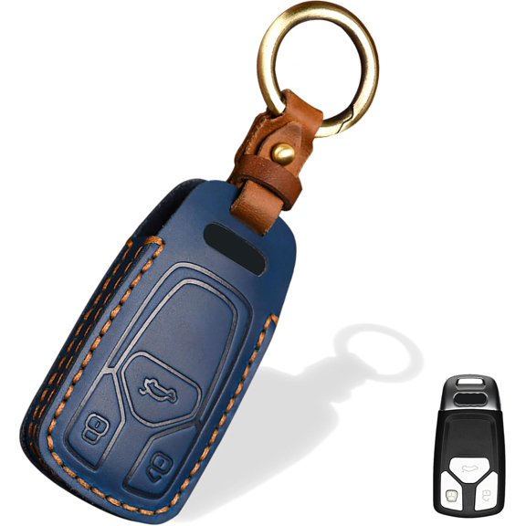 Key Fob Cover Compatible with Audi A3 A4 A5 A6 A7 A8 Q5 Q7 SQ5 S3 S4 S5 S6 S7 S8 RS5 RS7 TT R8 Keychain Case Holder Protector,Blue,A Style