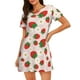 thumbnail image 1 of Fotbe Strawberry Floral Bata de Dormir para Mujer con Estampado, Camisón de Algodón de Manga Corta, Ropa de Dormir Casual, 1 of 6