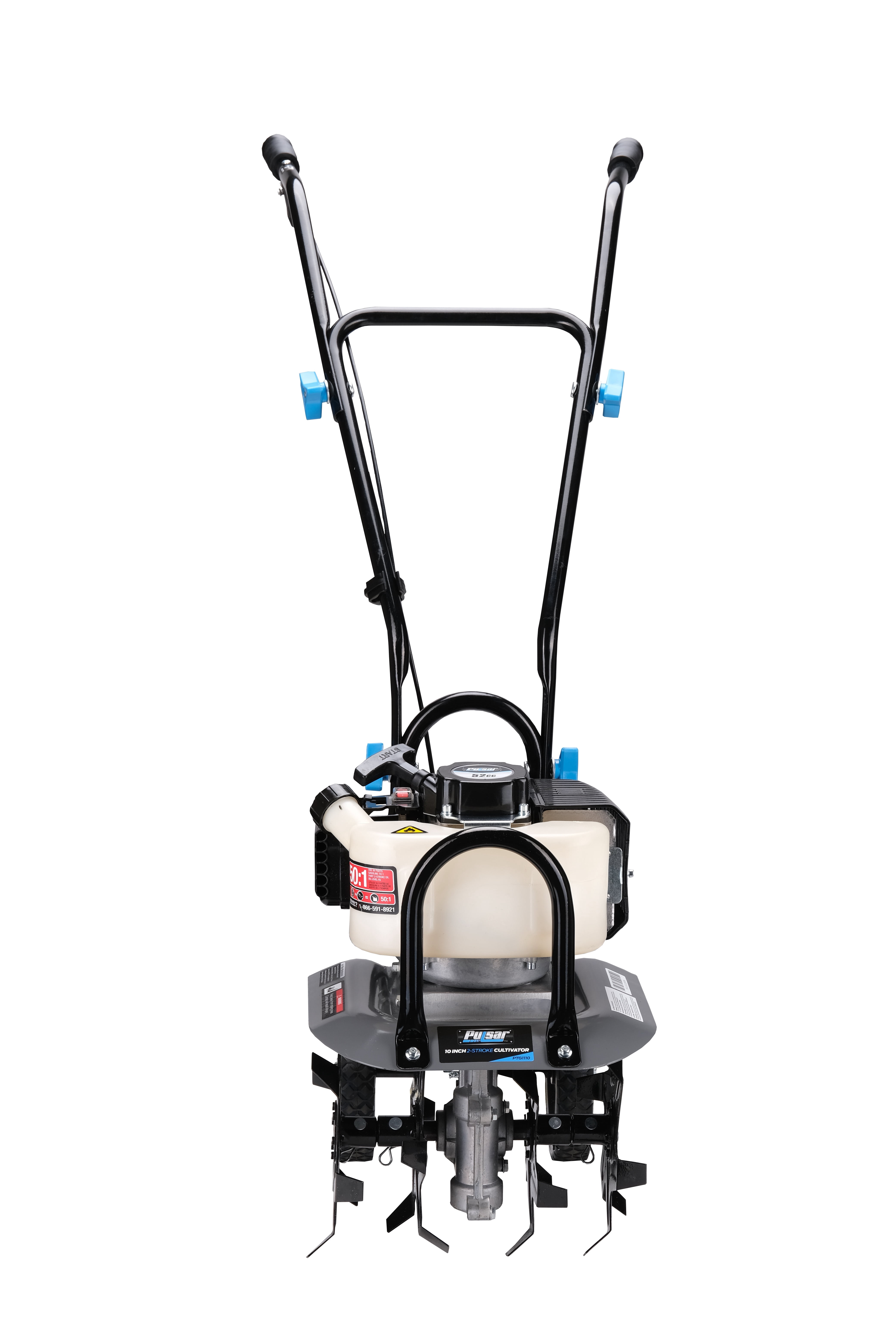 Pulsar PTG1110 10" Hand Cultivator & Tiller with 52cc 2-Stroke Engine Adjustable Depth