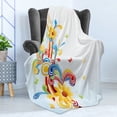 thumbnail image 4 of Abstract Soft Flannel Fleece Throw Blanket, Funky Vertical Wave Pattern Butterfly Happiness Amusing Vintage Style, Cozy Plush for Indoor and Outdoor Use, 70" x 90", Multicolor, by Ambesonne, 4 of 5