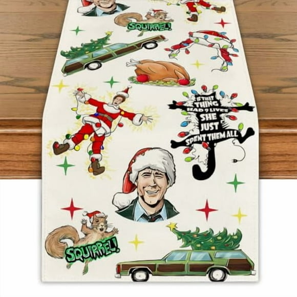 Camino De Mesa Navideño Para Vacaciones, Cubierta De Mesa Navideña Roja Y Verde, Decoración Navideña De Temporada De Invierno, Decoraciones Navideñas Para Fiesta En El Hogar
