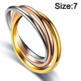 thumbnail image 2 of Anillo de tres anillos de acero inoxidable Dinheiro, anillo de acero de titanio apto para amantes., 2 of 5