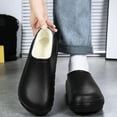 thumbnail image 2 of Women's Men's Garden Shoes with Fleece Lined Waterproof Non Slip Winter Chef Kitchen Clogs Warm Fuzzy Slippers for Indoor And Outdoor, 2 of 7