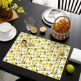 thumbnail image 4 of Yellow Lemon Fruit Slices White Pattern Summer Placemats Table Placemats Set Of 4-Linen Kitchen Washable Placemats Table Mats 11.8"x17.7" Non-Slip Heat Resistant, 4 of 6