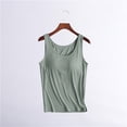 thumbnail image 4 of Tank Tops for Women Built in Bra Solid Color 2026 Trendy Ribbed Casual Slim Fitted Tank Tops Classic Supportive Cropped Sports Yoga Shirts Scoop Neck Workout Tops Camisole Tops Tunic Tops Light green, 4 of 7