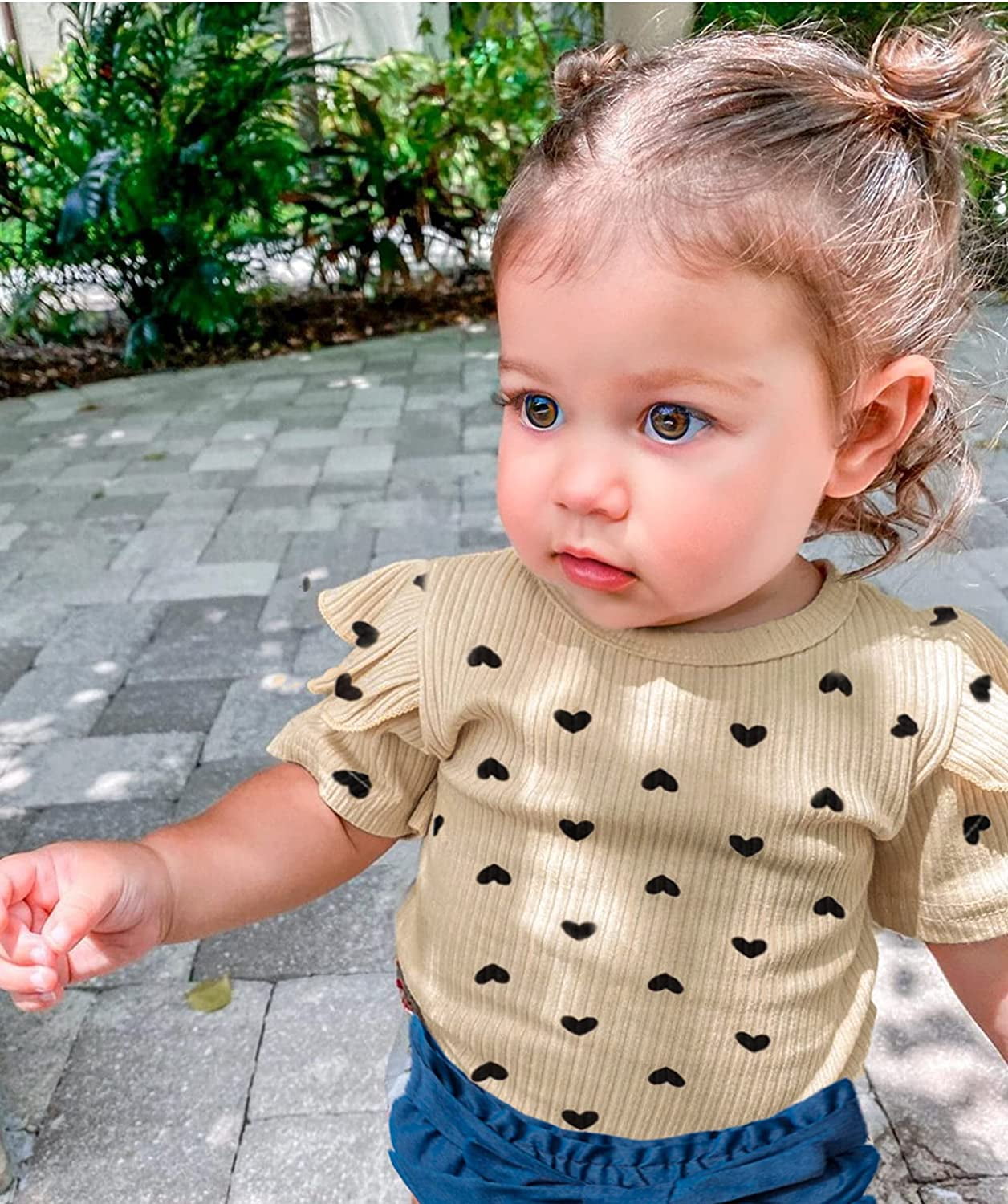 Baby Girl Clothes, Baby Clothes for Girls Short Sleeve Tops Summer Ruffle Shorts Set Infant Girl Clothes3-6Months