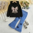 thumbnail image 2 of Toddler Baby Girl Outfits Ruffle Long Sleeve Tops + Flare Pants Set Toddler 2Pcs Fall Winter Clothes,4-5 Years,Dark Gray, 2 of 4
