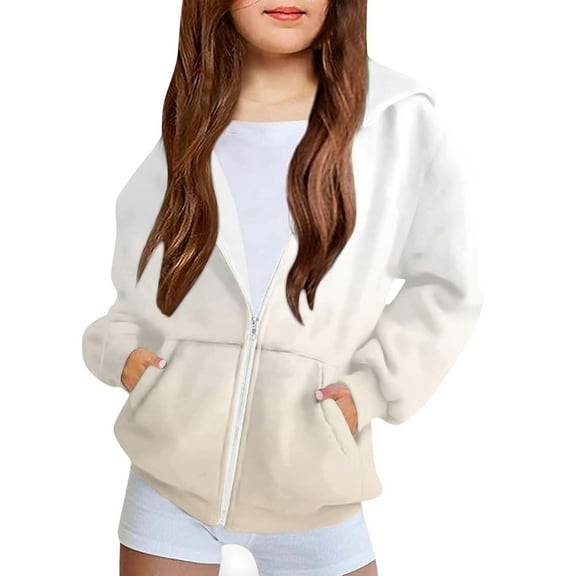 Lovzfmll Kids Teens Girls Gradient Print Hoodie, Color Block Sport Pullover, Essentials Warm Winter Coat for Play for 5-15 Years