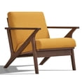 thumbnail image 6 of Omax Decor Zola Solid Wood and Fabric Accent Armchair in Walnut and Mustard, 6 of 6