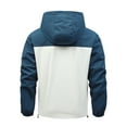 thumbnail image 7 of kakina CMSX Fashion Rain Jacket for Men Waterproof Lightweight Rain Coat Hiking Windbreaker Color Block Long Sleeve Jacket with Hood Outwear, 7 of 7