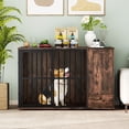 thumbnail image 4 of Gymax 47 5''Dog Crate End Table w/ Hidden Bowls & Storage Chew-Resistant Metal Frame, 4 of 10