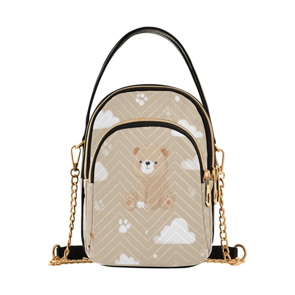 DIXRUYEE Cross Body Shoulder Handbags Bags Fashion Bear Neutral Charm Pattern