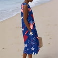 thumbnail image 4 of Fewfanhot Women's 4th of July 250th Anniversary American Flag Print Midi Dress, Crew Neck Sleeveless Patriotic Loose Fit Sundress with Pockets, Casual Summer Tank Dress, 4 of 9