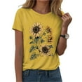 thumbnail image 4 of vigerkar Women's Comfy Sunflower Graphic T Shirt Summer Top Casual Plus Size Tee Yellow, L, 4 of 6