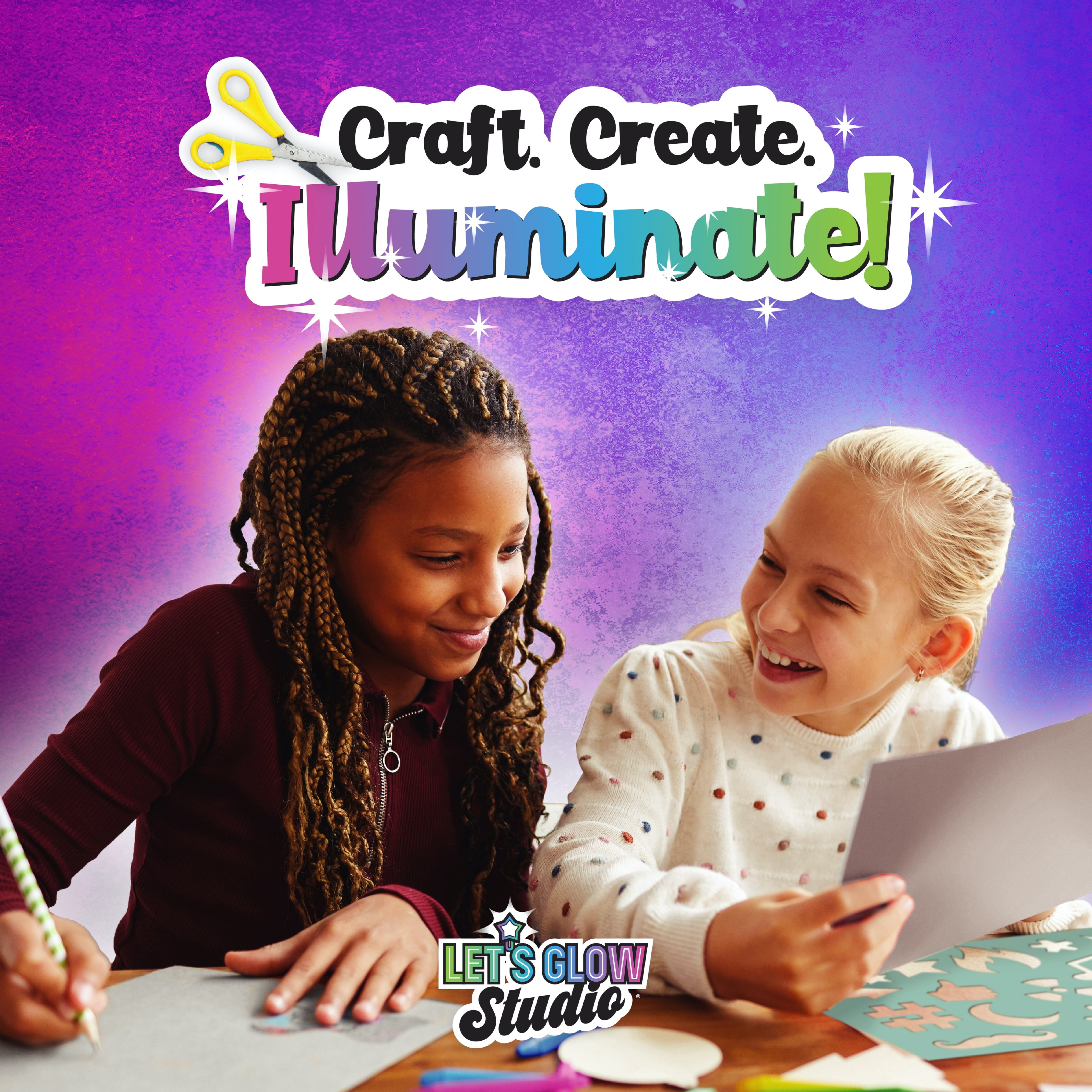 LetsGlow Studio - DIY Arts Crafts Glow Kit for Teens, 16 Color LED