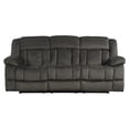 thumbnail image 3 of Pemberly Row 90" Traditional Microfiber Double Reclining Sofa in Chocolate, 3 of 7