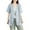 Blue, variant on 2026 Summer Women's Short Sleeve Linen Blend Blazer Jacket Lightweight Breathable Collarless Casual Tops