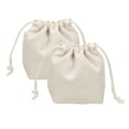 thumbnail image 1 of Uxcell 2 Pcs Bolsa de Maquillaje con Cordón, Bolsa Cosmética de Lona de 4.7" para Mujeres, Organizador de Artículos de Tocador para Viajes, Accesorios de Tocador, Blanca, 1 of 7