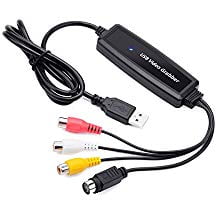 SH US AV03M USB 2.0 Video Audio Capture Card Driver Free Adapter VHS to DVD Converter for VHS Tape VCR DVD (Best Way To Transfer Hi8 To Computer)