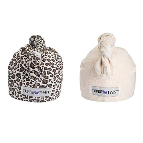 Turbie Twist Microfiber Hair Towel Animal Print 2 Pack Tan Leopard Walmart