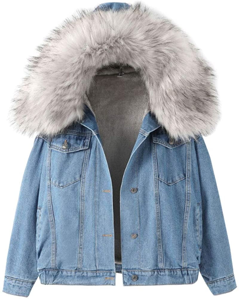 Winter Sherpa Fleece Lined Denim Jacket 