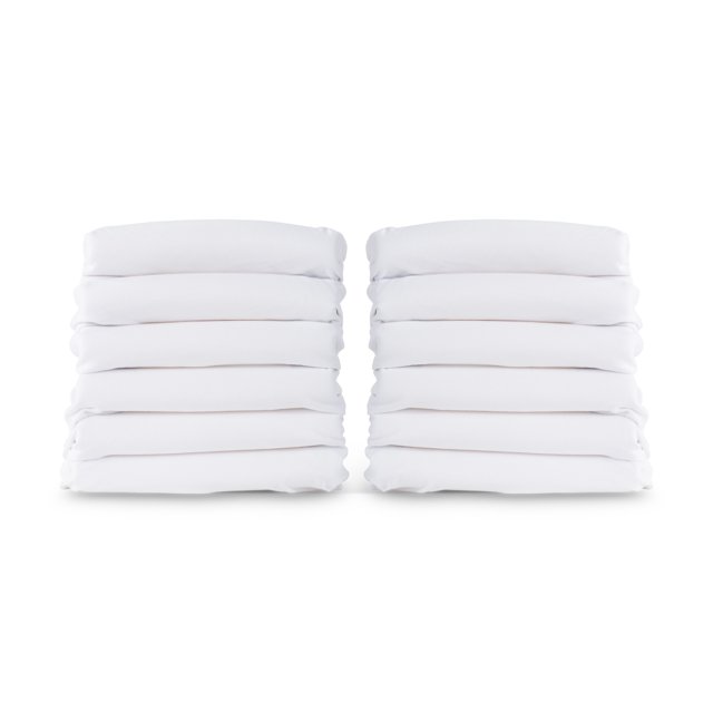 Foundations SafeFit Elastic Fitted Compact Crib Sheets,12-Pack (White)