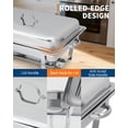 thumbnail image 4 of 8 QT Stainless Steel Chafing Dish Buffet Set, Rectangular Food Warmer with Foldable Frame and Fuel Holder, Catering Chafer for Party Wedding Event Banquet, 2 Pack 4 Pack Single Double Grid Options, 4 of 7