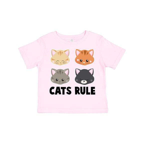 Inktastic Cats Rule with Cat Heads Boys or Girls Toddler T-Shirt