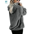 thumbnail image 4 of Deago Women's Oversized Fuzzy Casual Loose Sweatshirt Pullover Hoodies Long Sleeve Sweater with Pockets Outwear M-3XL, 4 of 5