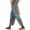 Gray women straight leg pants with pockets a1, variant on Cagogo Women Straight Leg Elastic Waist Pants with Pockets Solid Casual Vacation Ankle Pants Pants, White S