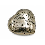 Raw Pyrite Crystal Heart Palm Stone – Natural Pocket Stone