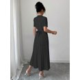 thumbnail image 2 of Women's Round Neck Short Sleeve Dress for Elegant Office and Work Wear, 2 of 4