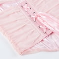 thumbnail image 5 of JGGSPWM Women's Halter Mesh Corset Crop Top, Ruched Asymmetrical Hem Sexy Lace-Up Bustier Going Out Party Tops Pink S, 5 of 8