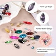 thumbnail image 3 of Uxcell 180 Pcs Horse Eye Shape Rhinestones, 3 x 6 mm Point Back Rhinestone Beads for Jewelry Making Crafts Costume Crystal Embellishments, Violet, 3 of 6