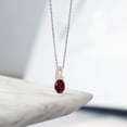 thumbnail image 4 of Gem Stone King 2 Tone 10K Yellow Gold and 925 Sterling Silver 1.44 Ct Red Rhodolite Garnet White Lab Grown DiamondPendant, 4 of 4